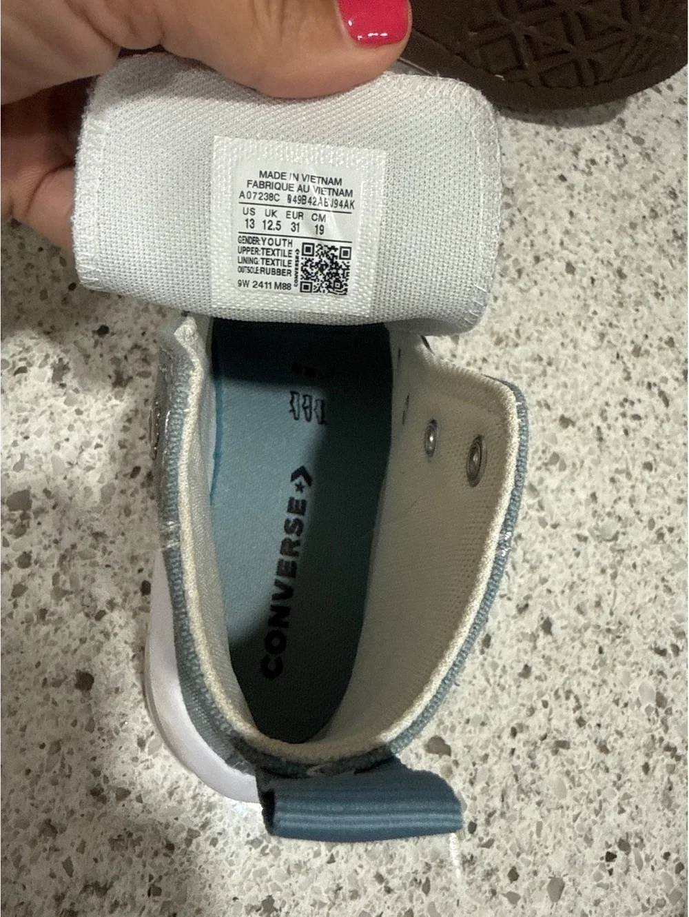 Converse Chuck Taylor All Star Platform High Top Sneakers Light Blue, Size 13